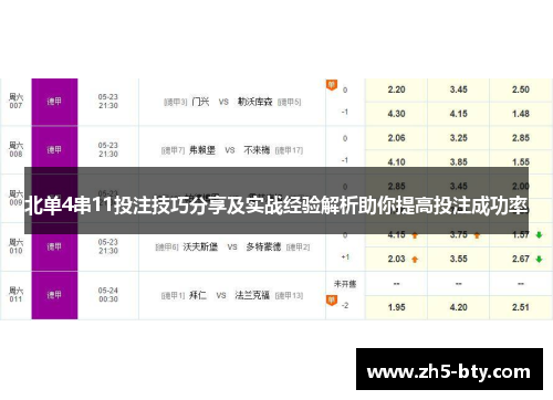 北单4串11投注技巧分享及实战经验解析助你提高投注成功率 北单4串11投注技巧分享及实战经验解析助你提高投注成功率